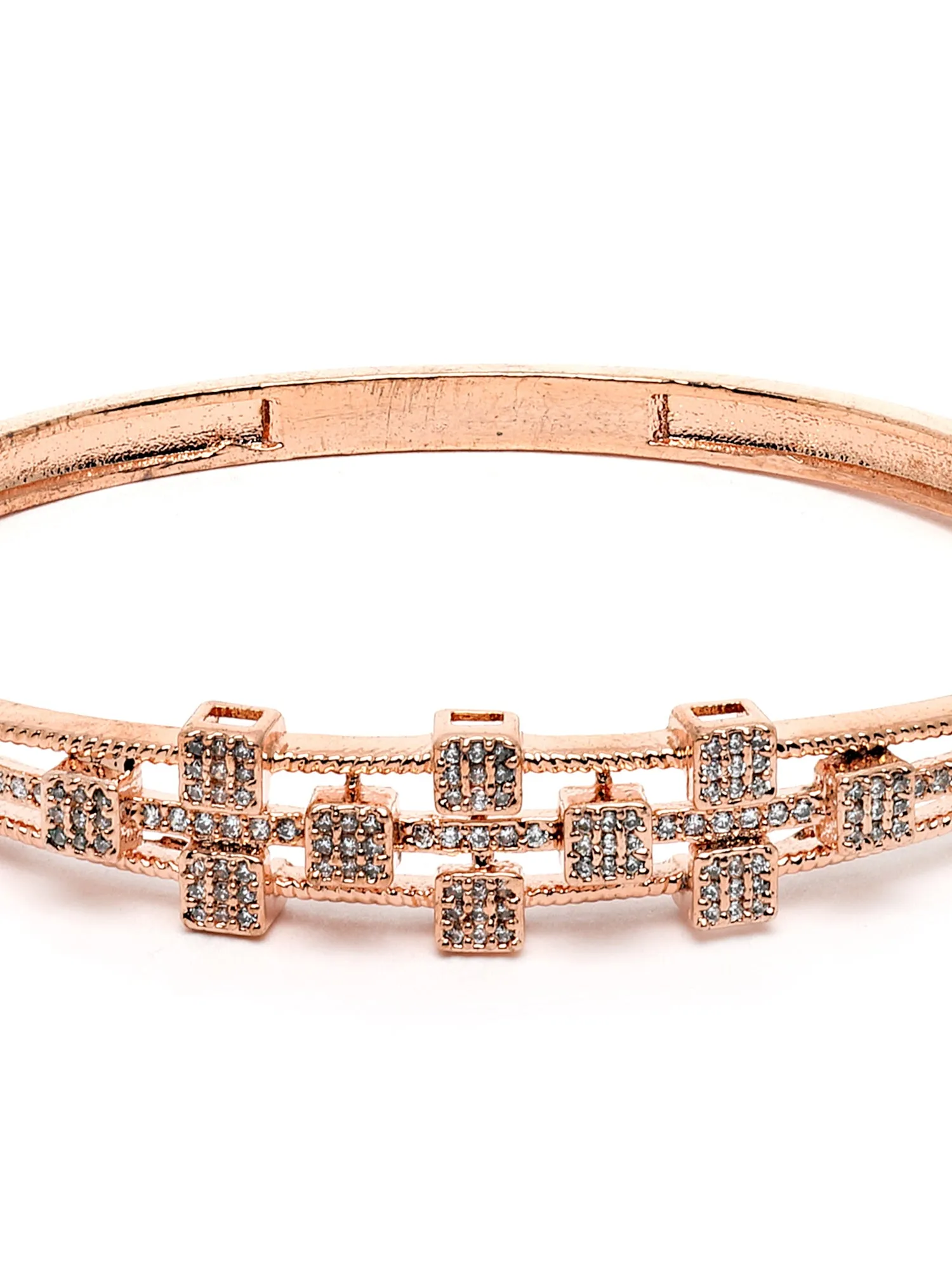 Karatcart Rose Gold Plated Cubic Zirconia Bracelet for Women