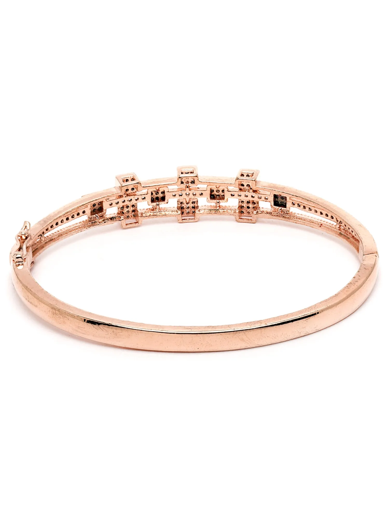 Karatcart Rose Gold Plated Cubic Zirconia Bracelet for Women