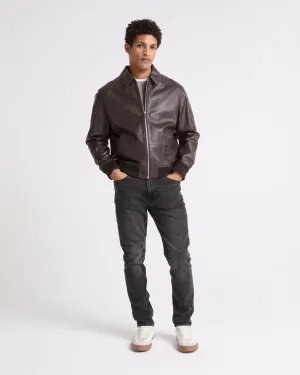 Leather aviator jacket