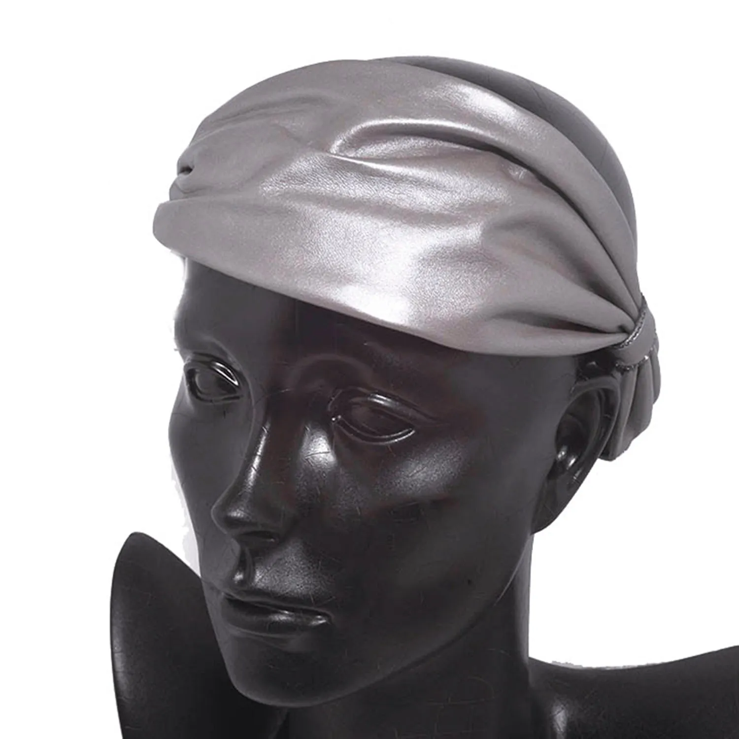 Leather Lambskin Grey Turban Headband