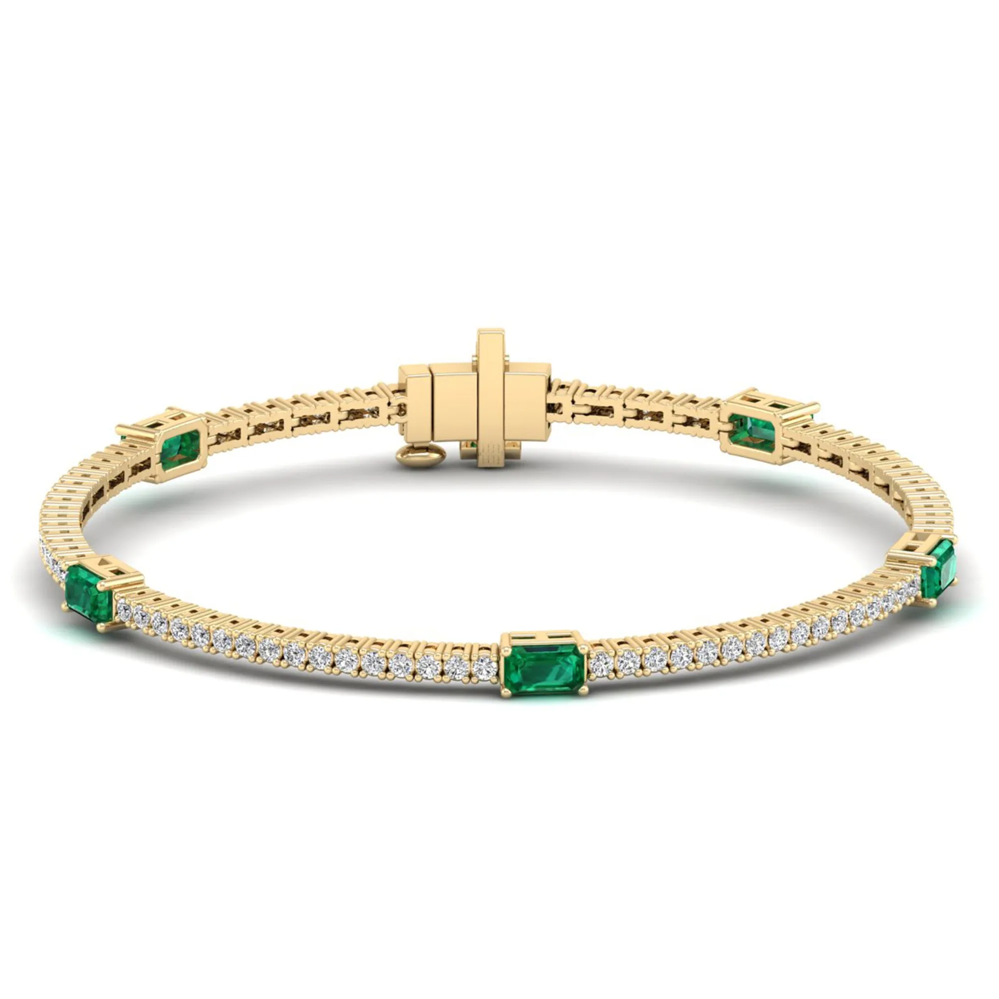 Livy Emerald and Diamond Fashion Tennis Bracelet