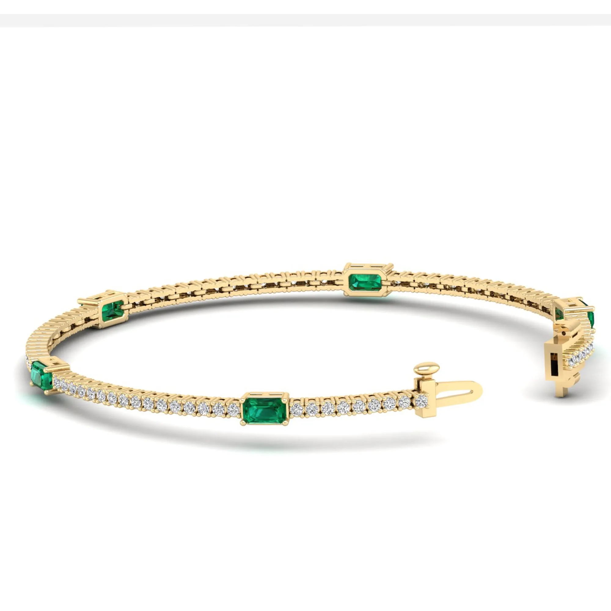 Livy Emerald and Diamond Fashion Tennis Bracelet