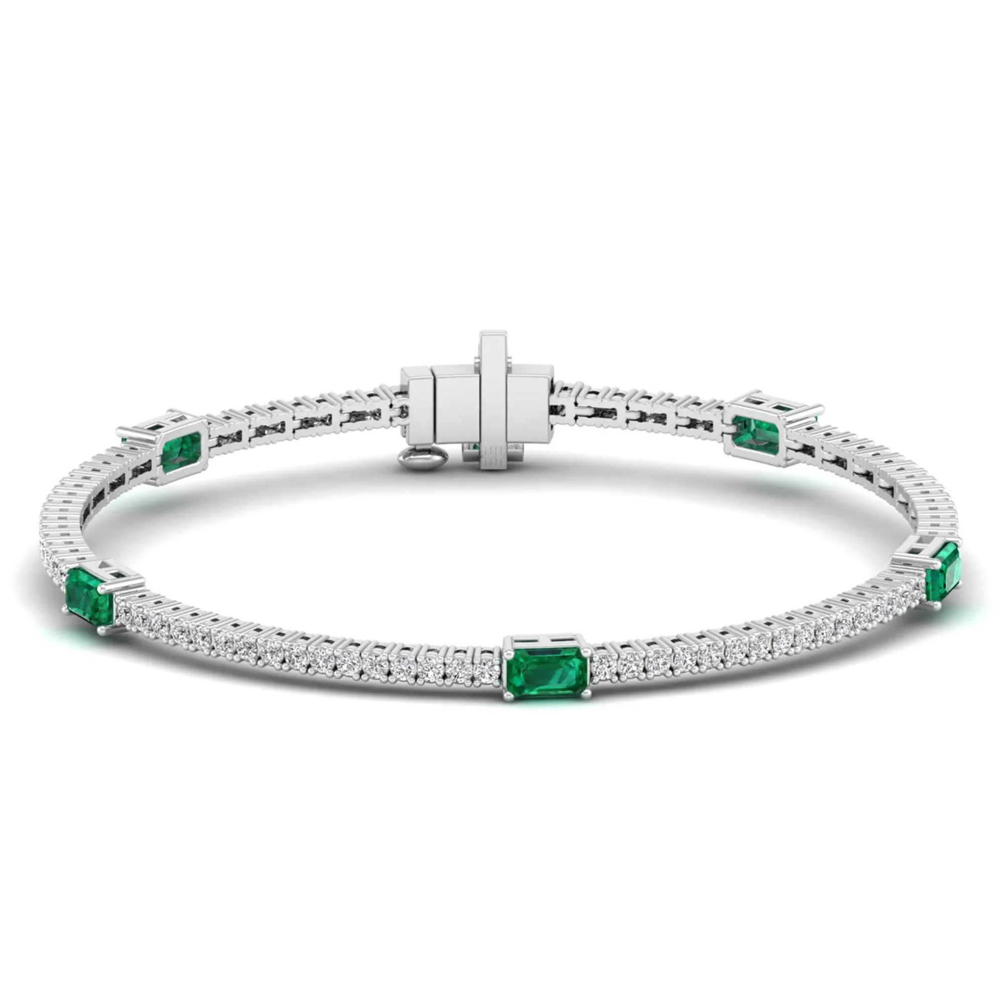 Livy Emerald and Diamond Fashion Tennis Bracelet