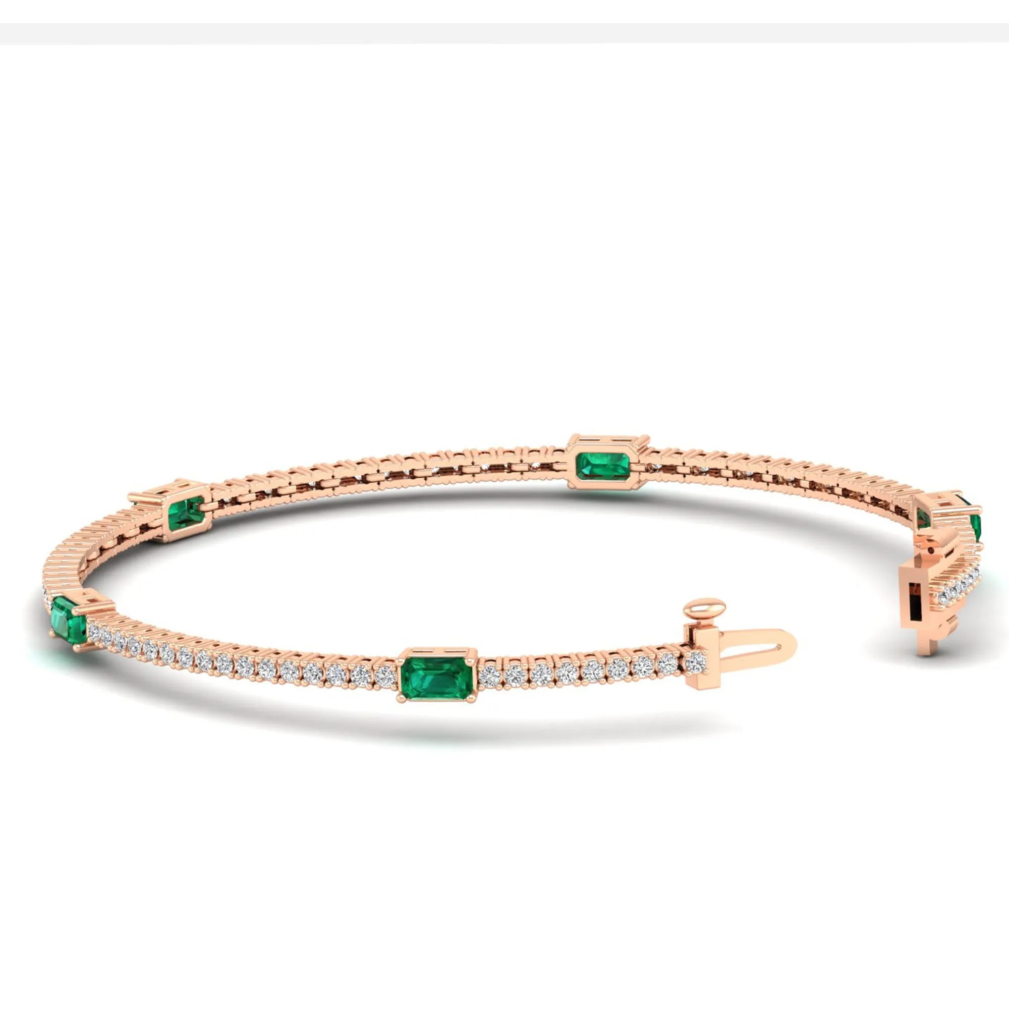 Livy Emerald and Diamond Fashion Tennis Bracelet