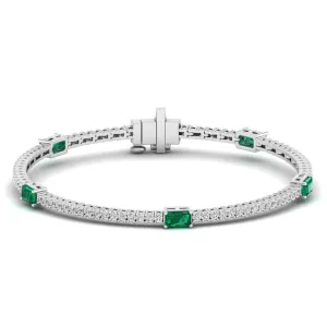Livy Emerald and Diamond Fashion Tennis Bracelet