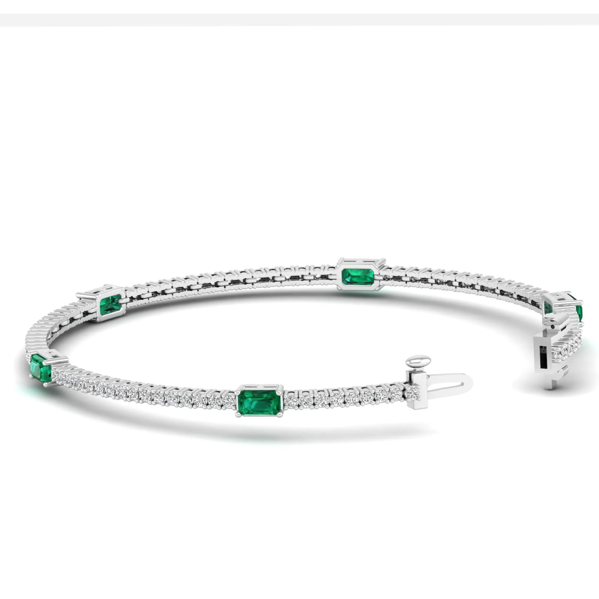 Livy Emerald and Diamond Fashion Tennis Bracelet