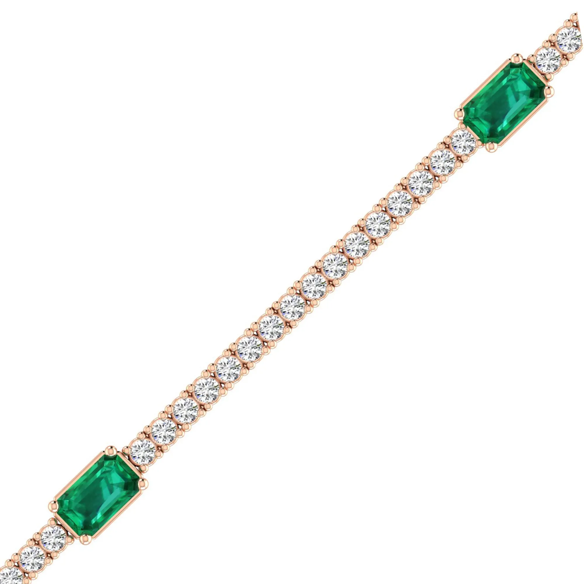 Livy Emerald and Diamond Fashion Tennis Bracelet