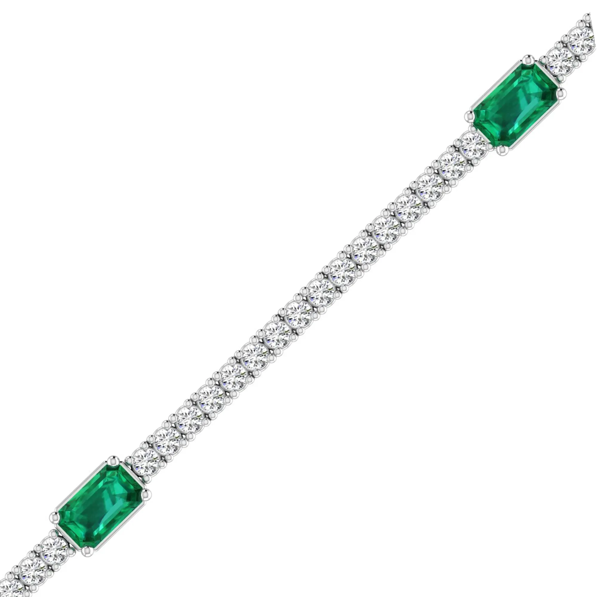 Livy Emerald and Diamond Fashion Tennis Bracelet