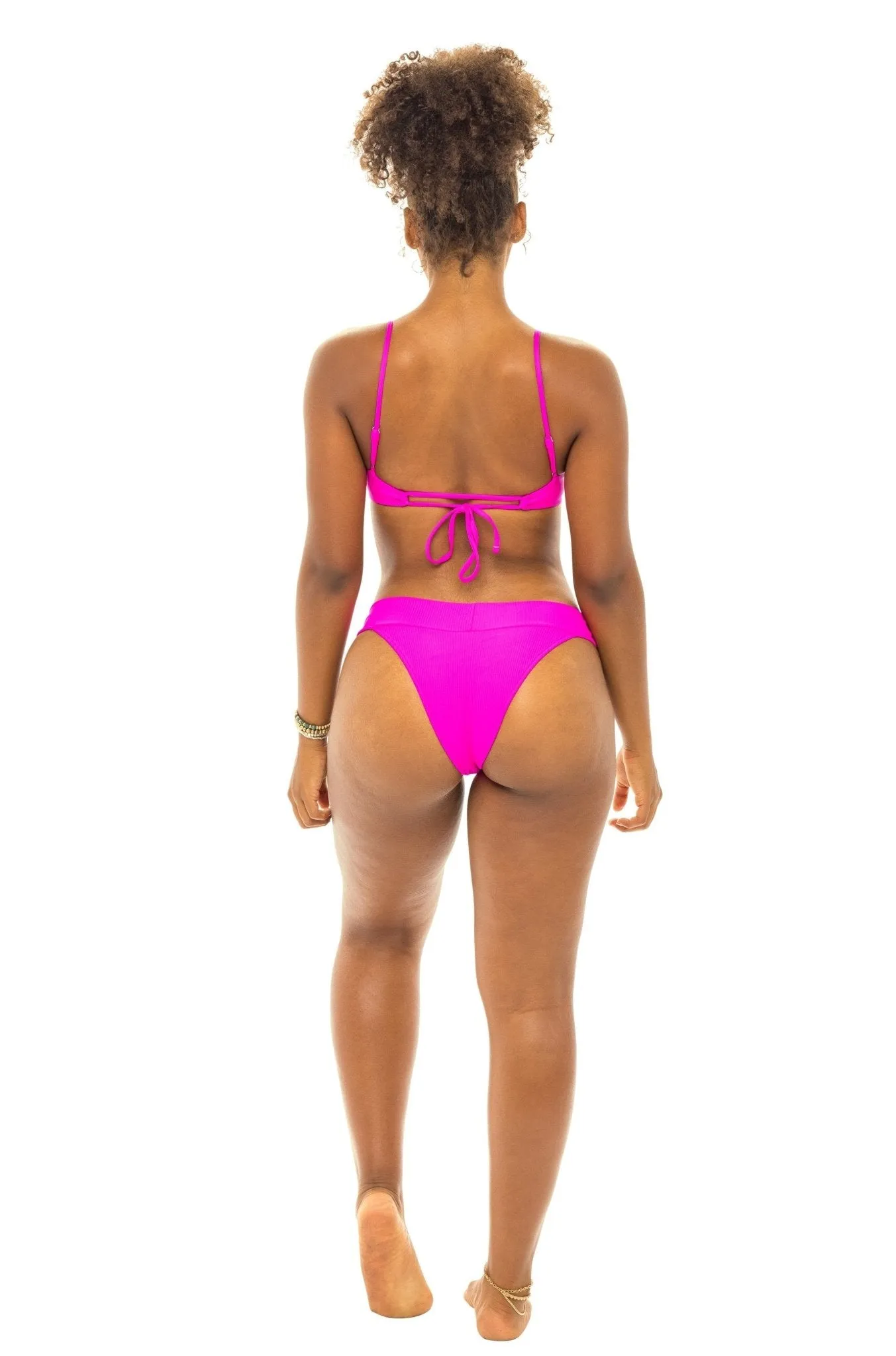 London Banded Cheeky Bikini Bottom - Passion Pink