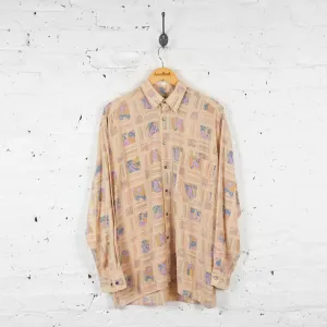 Long Sleeve Pattern Shirt - Beige - L