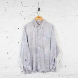 Long Sleeve Pattern Shirt - Purple/Blue - XXL
