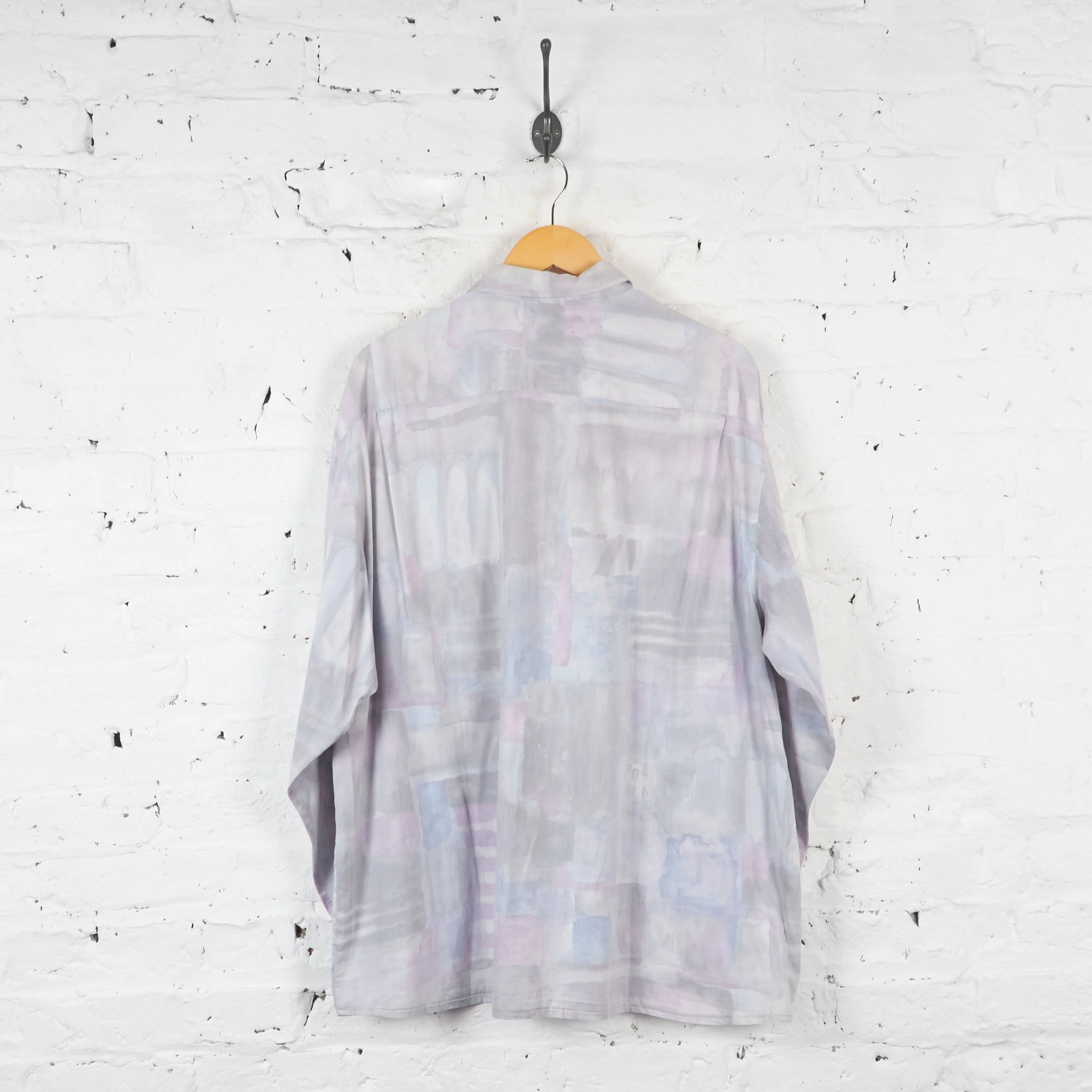 Long Sleeve Pattern Shirt - Purple/Blue - XXL