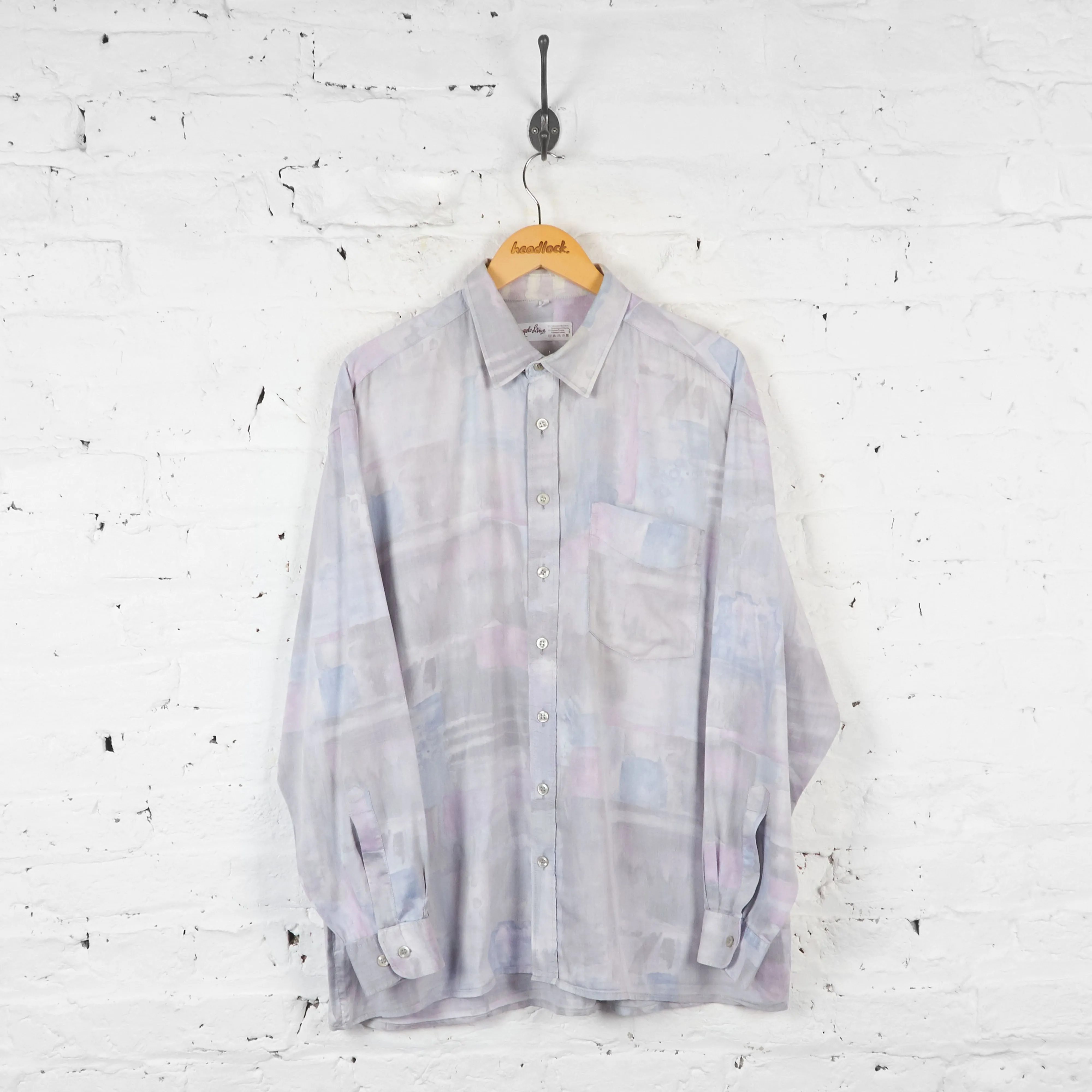 Long Sleeve Pattern Shirt - Purple/Blue - XXL