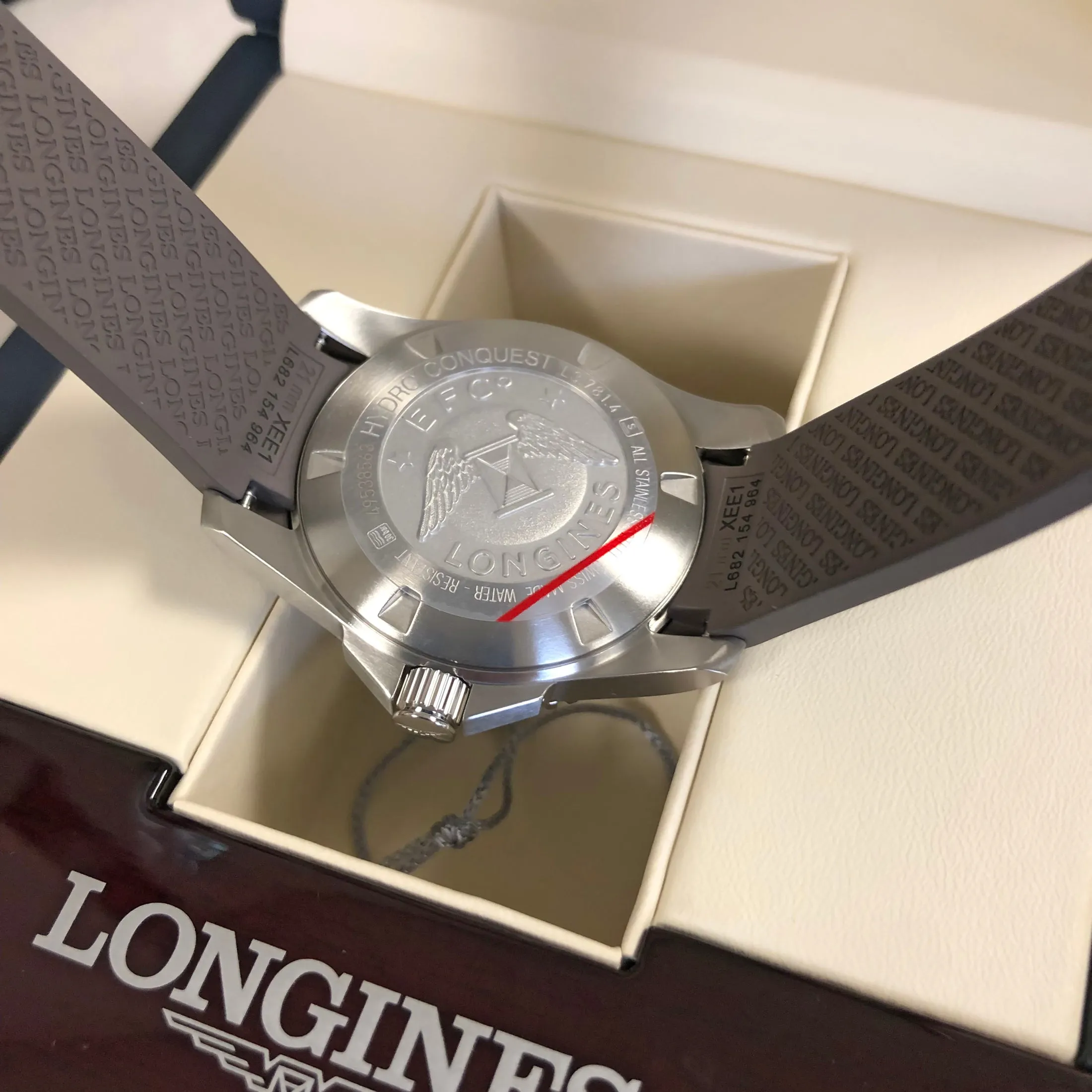 Longines Hydroconquest 41MM Automatic Ceramic Bezel Grey Steel Rubber Watch L37814769