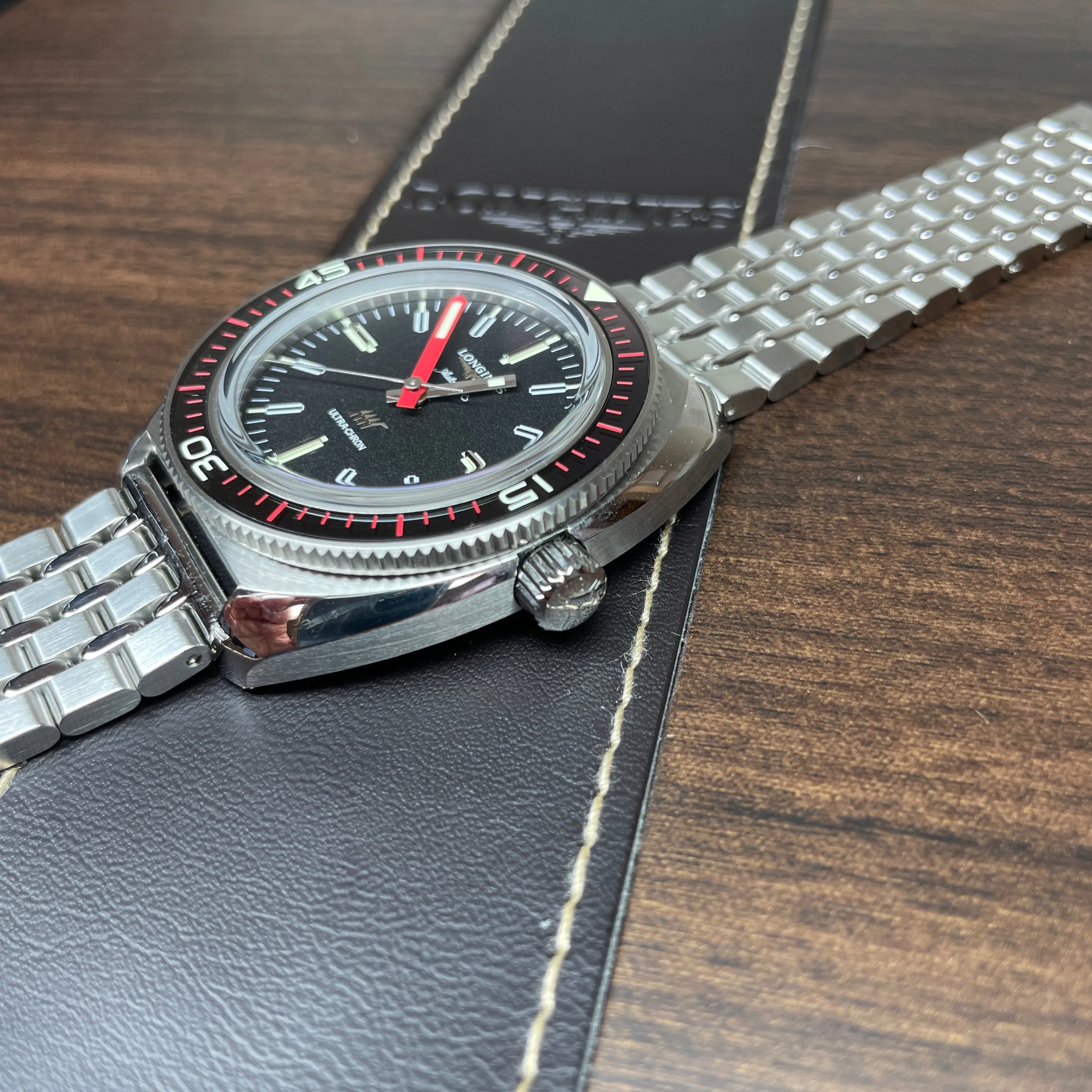 Longines Ultra-Chron Black Red Steel Watch L28364526