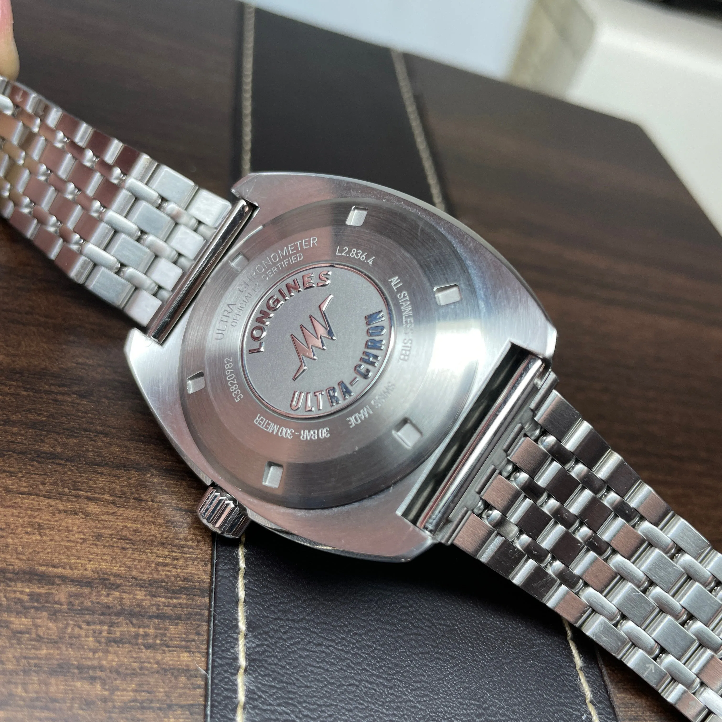 Longines Ultra-Chron Black Red Steel Watch L28364526
