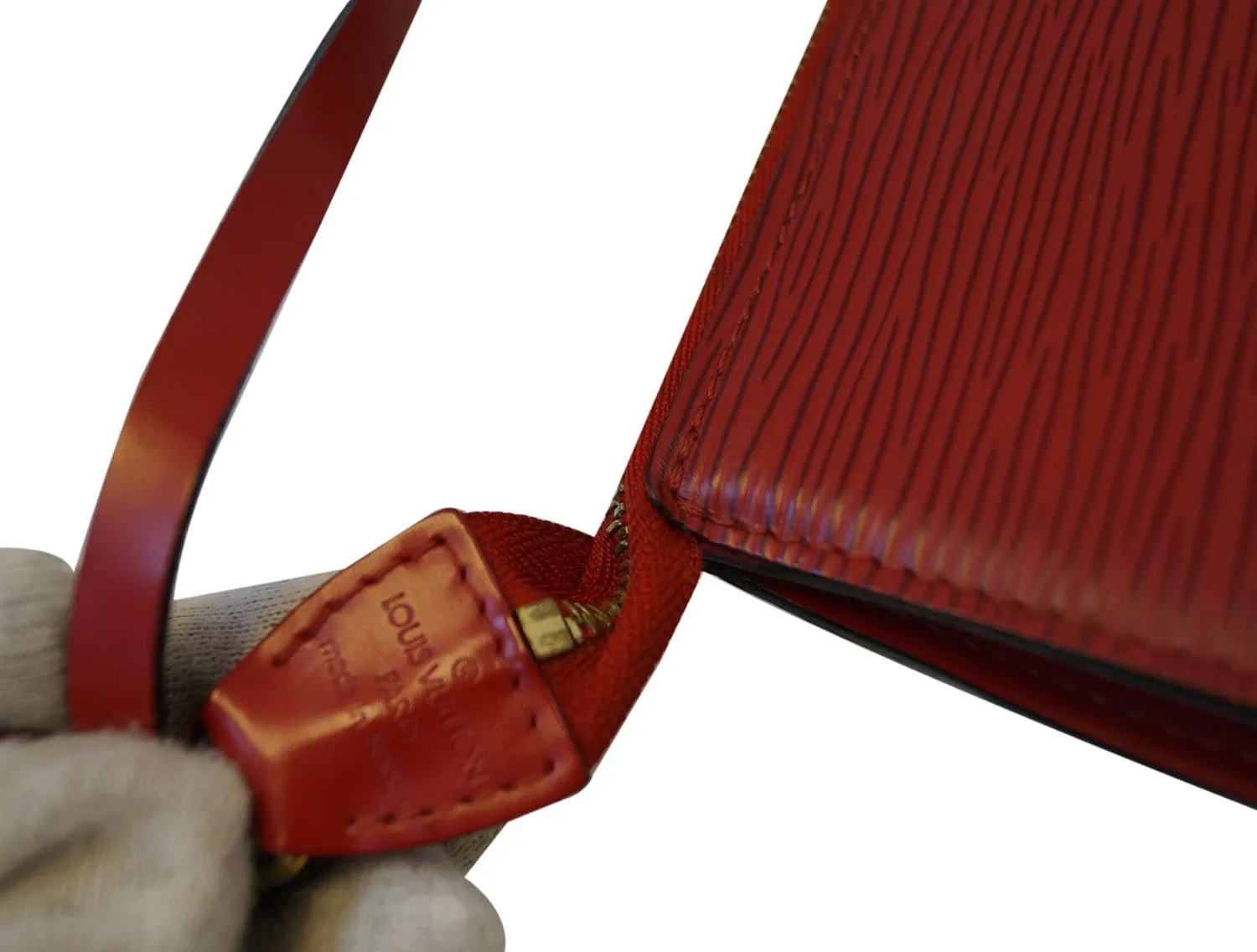 LOUIS VUITTON Epi Leather Red Pochette Accessories Pouch