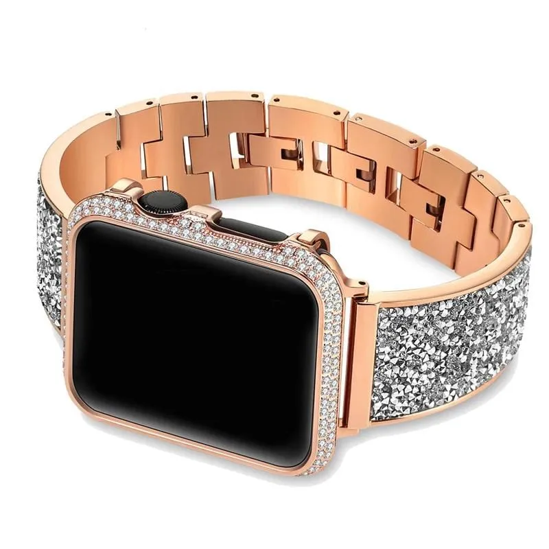 Luxury Rhinestone Watch Band & Case For Apple Watch