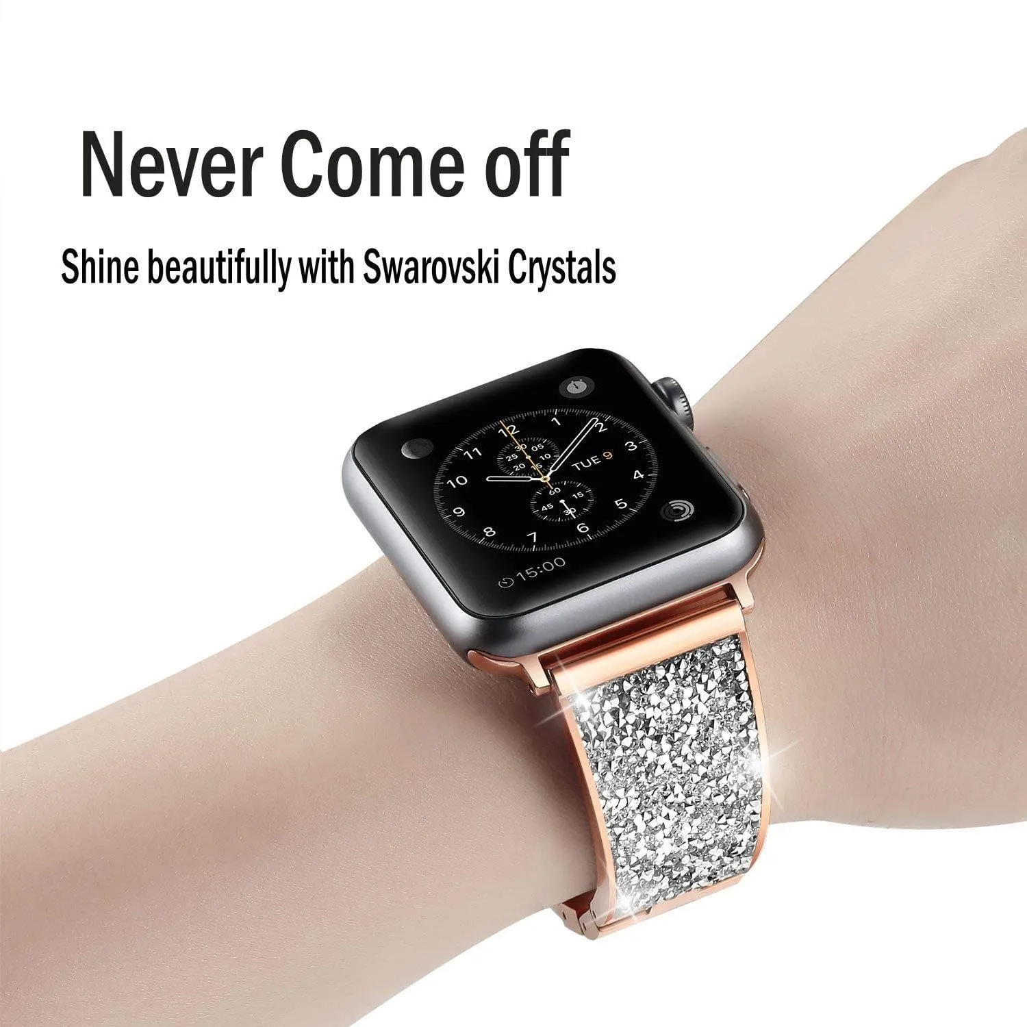 Luxury Rhinestone Watch Band & Case For Apple Watch