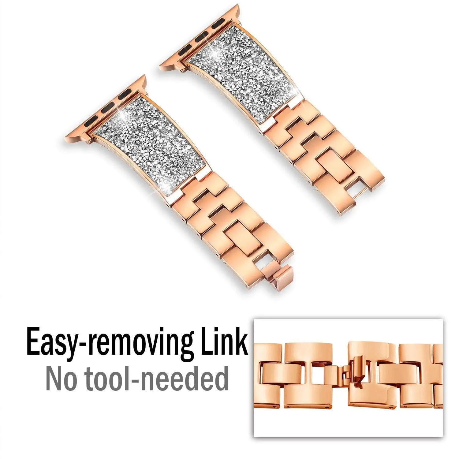 Luxury Rhinestone Watch Band & Case For Apple Watch