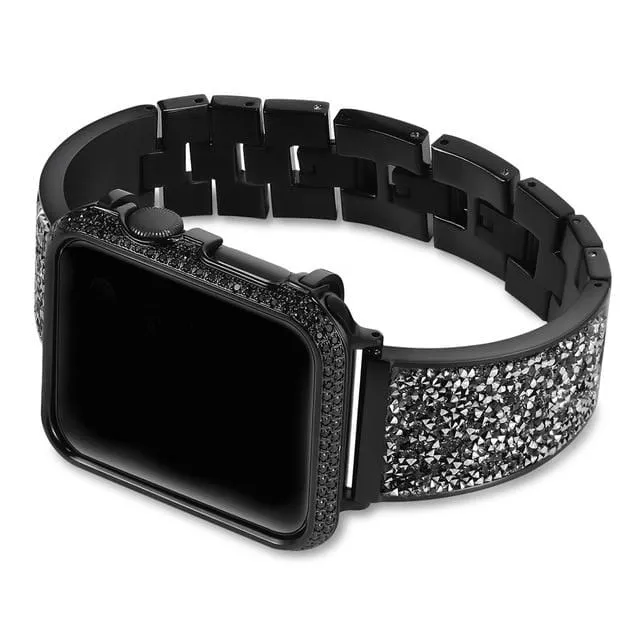 Luxury Rhinestone Watch Band & Case For Apple Watch