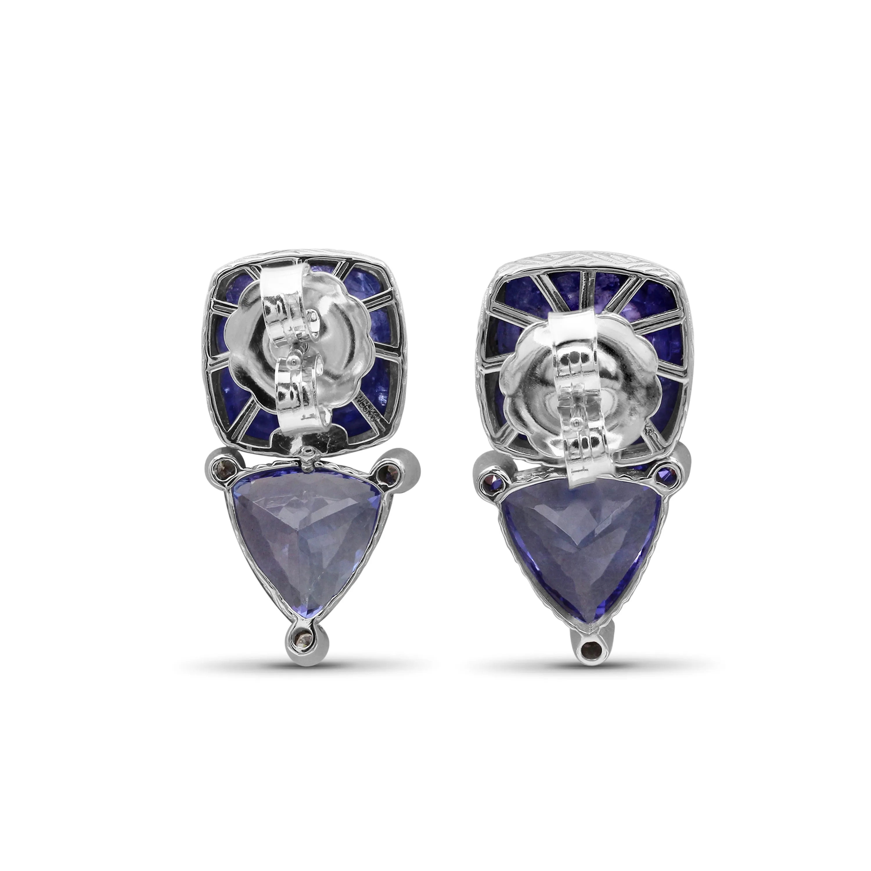 Luxury Tanzanite 22ct and Diamond 0.15ct Earring in 18K Gold