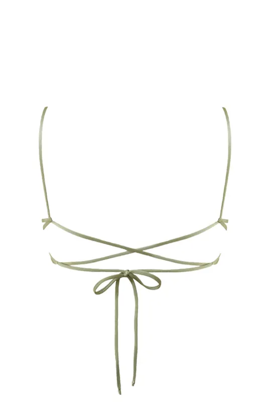 MANU Bikini Top Metallic Moss