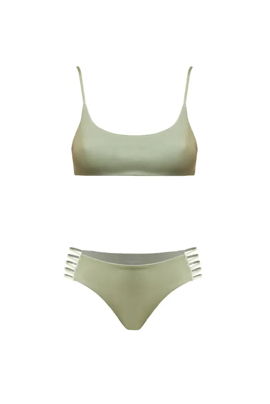 MANU Bikini Top Metallic Moss