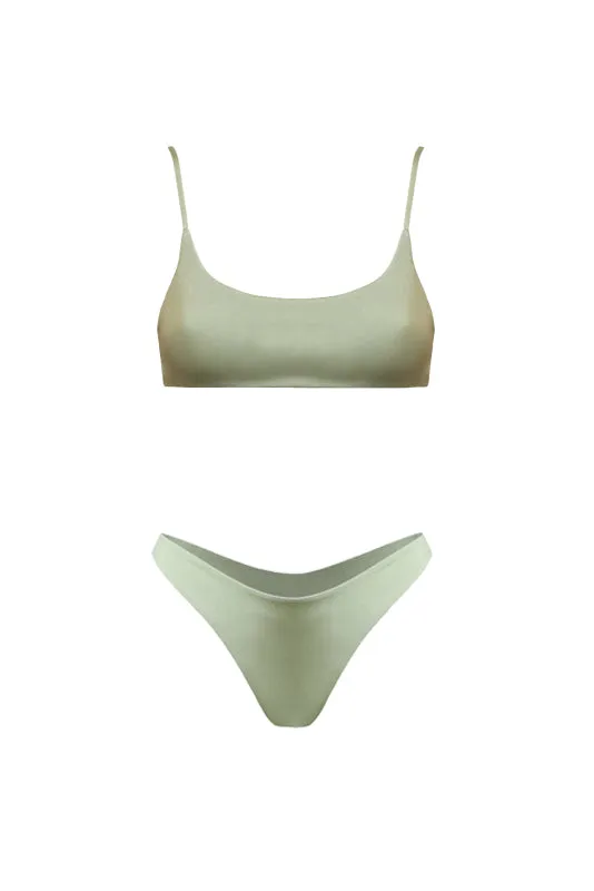 MANU Bikini Top Metallic Moss