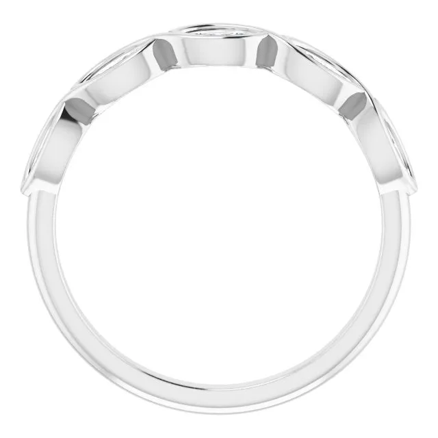 Marquise Diamond Bezel Set Infinity Style Wedding Band