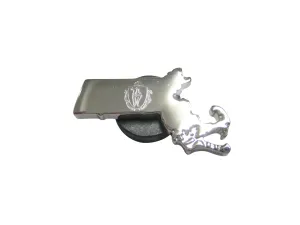 Massachusetts State Map Shape and Flag Design Magnet