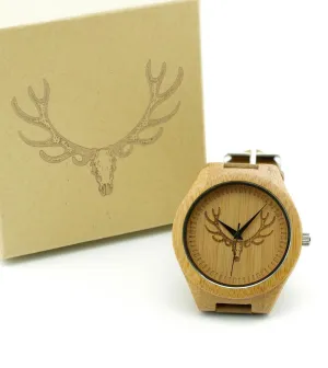 Men's Buck Engraved Watch