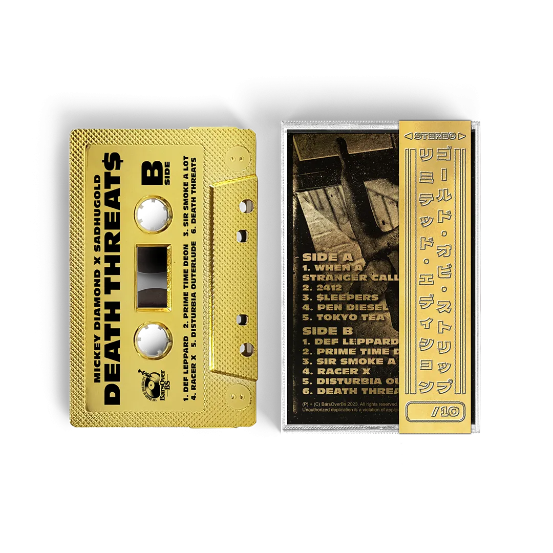 Mickey Diamond - Death Threats (GOLD BarsOverBS Tape)(ONE PER CUSTOMER)(1st 20 Orders Get Free Trading Card)