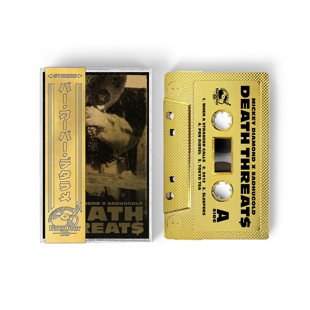 Mickey Diamond - Death Threats (GOLD BarsOverBS Tape)(ONE PER CUSTOMER)(1st 20 Orders Get Free Trading Card)