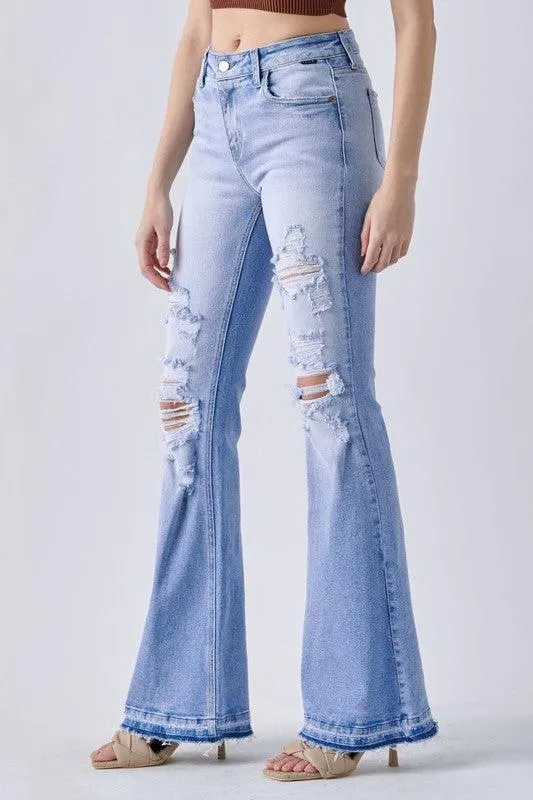 Mid Rise Super Flare with Released Hem