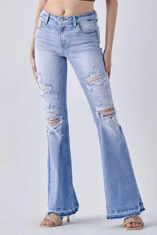 Mid Rise Super Flare with Released Hem