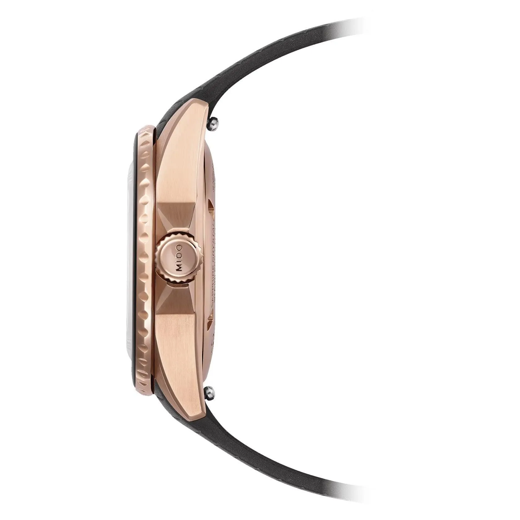 Mido Ocean Star Lady 36.5mm Watch Automatic Black Steel Finish Pvd Gold Rosa M026.207.37.056.00
