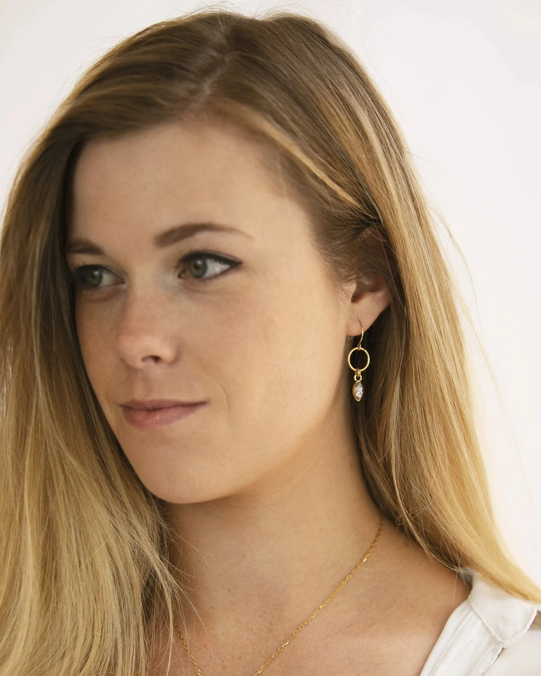 Mini Navette Earrings - Turquoise