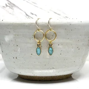 Mini Navette Earrings - Turquoise