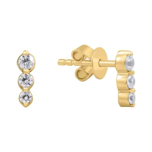 Miniature Trio Diamond Earrings