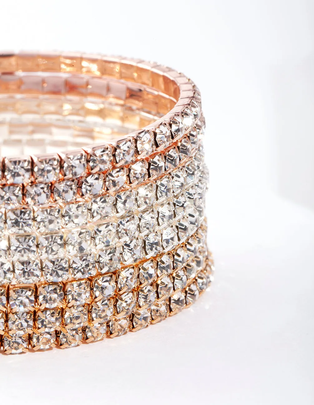 Mixed Metal Diamante Bracelet 8-Pack