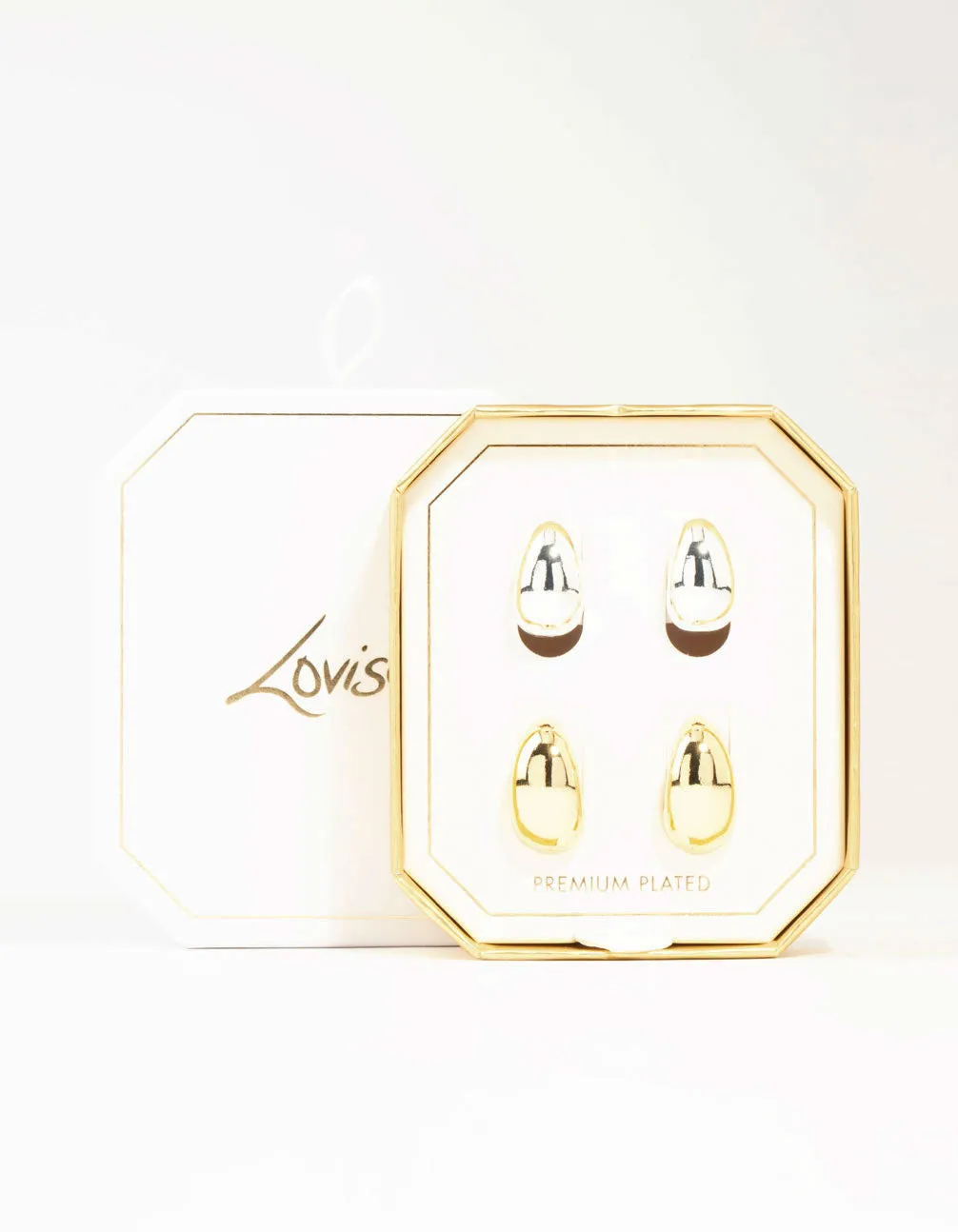 Mixed Metals Classic Bubble Stud Earrings 2-Pack