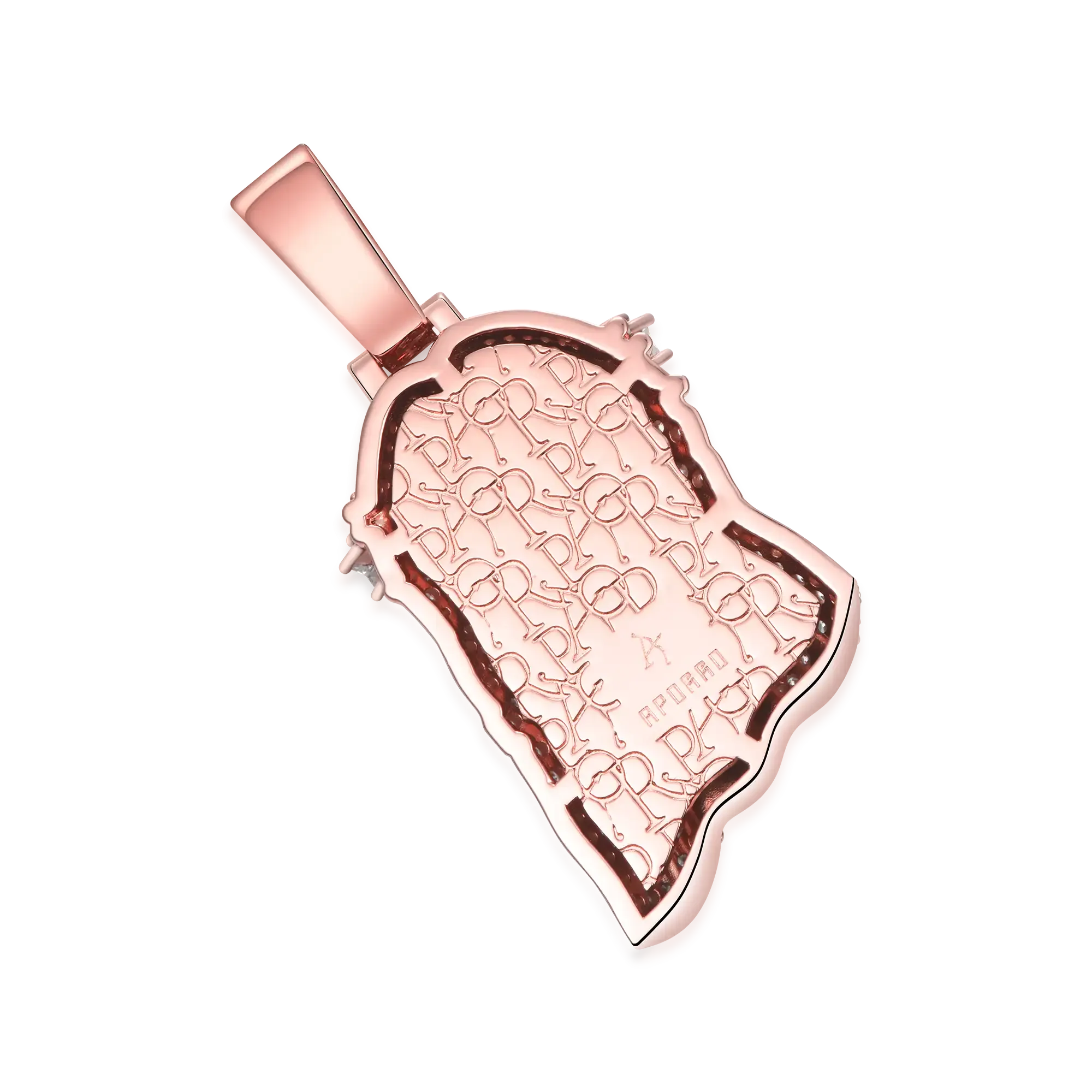 Moissanite Rose Gold Stellar Jesus Pendant - Medium
