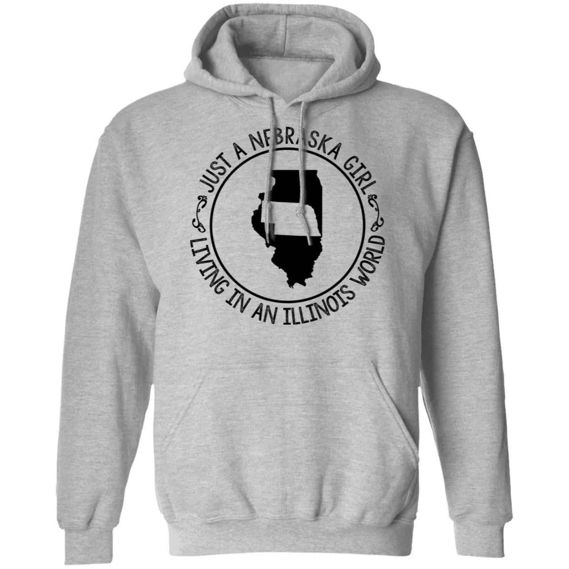 Nebraska Girl Living In Illinois World T-Shirt