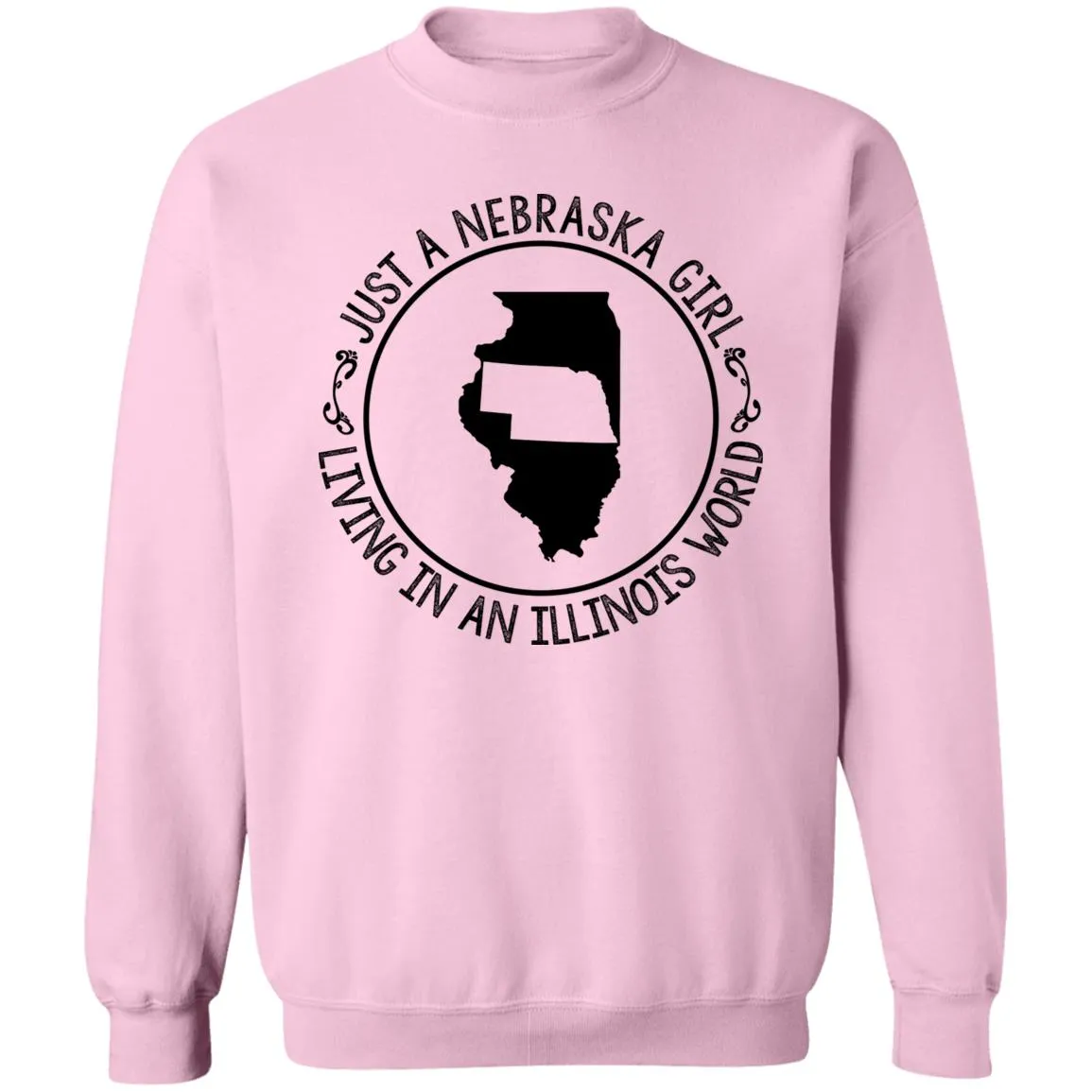 Nebraska Girl Living In Illinois World T-Shirt