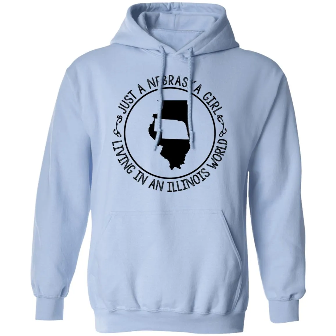 Nebraska Girl Living In Illinois World T-Shirt