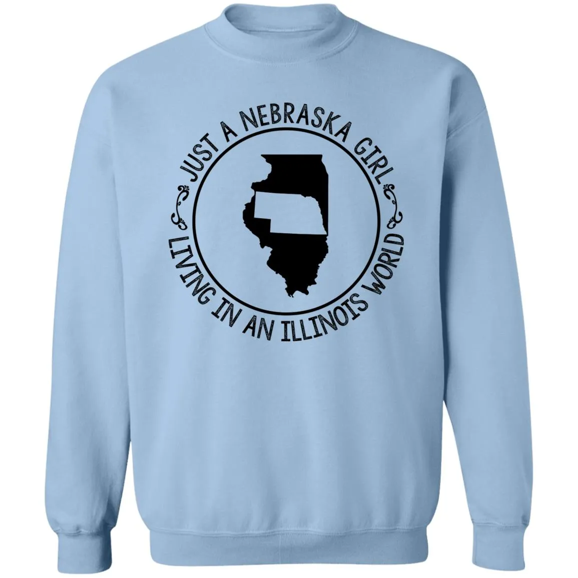 Nebraska Girl Living In Illinois World T-Shirt