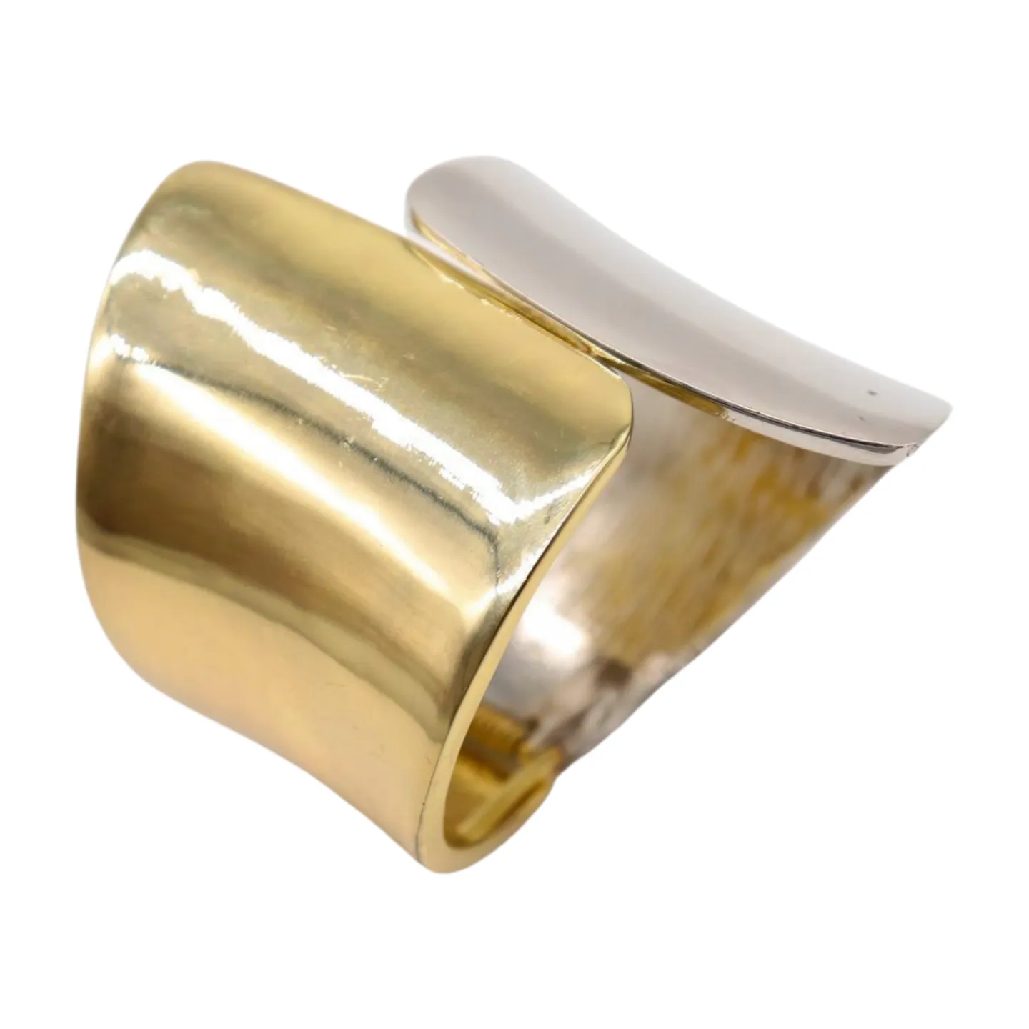 New Women Silver Gold Mix Color Wide Metal Cuff Bracelet Fashion Jewelry Statement