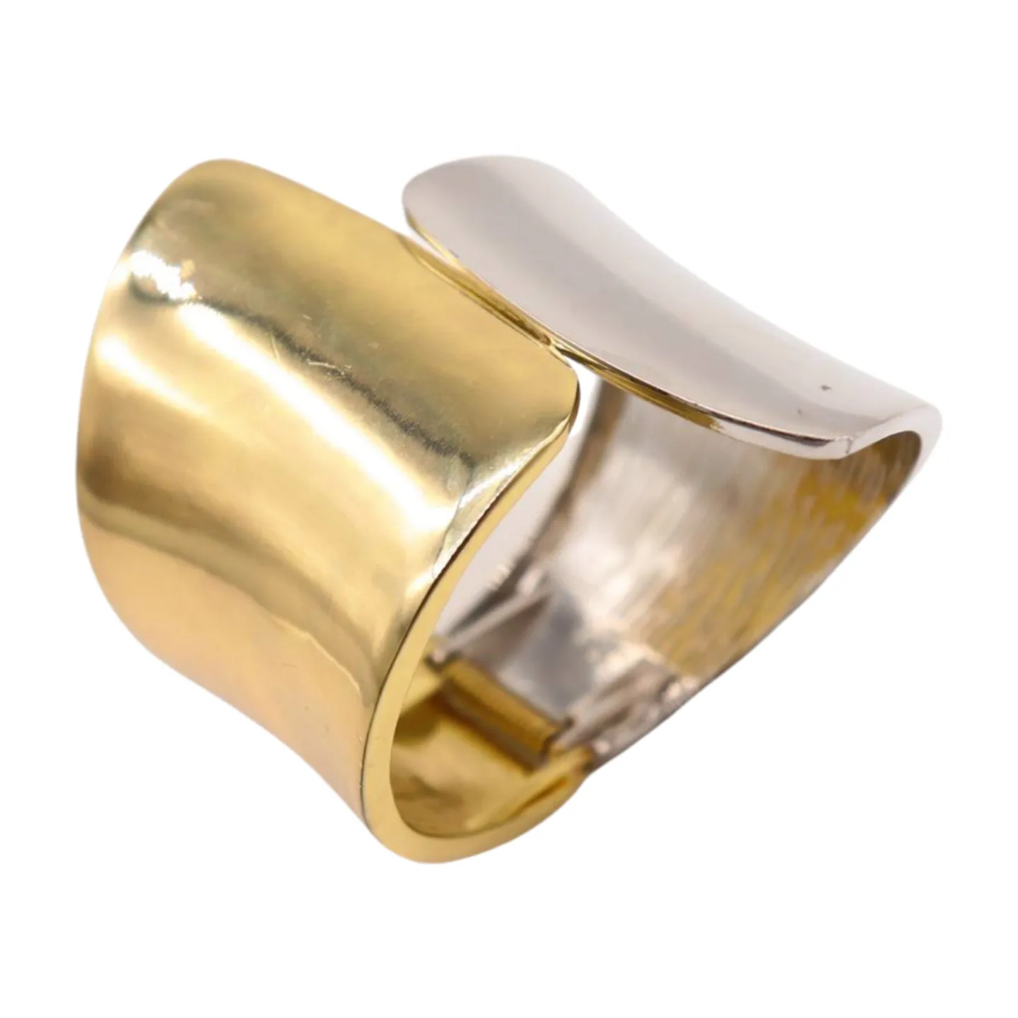 New Women Silver Gold Mix Color Wide Metal Cuff Bracelet Fashion Jewelry Statement
