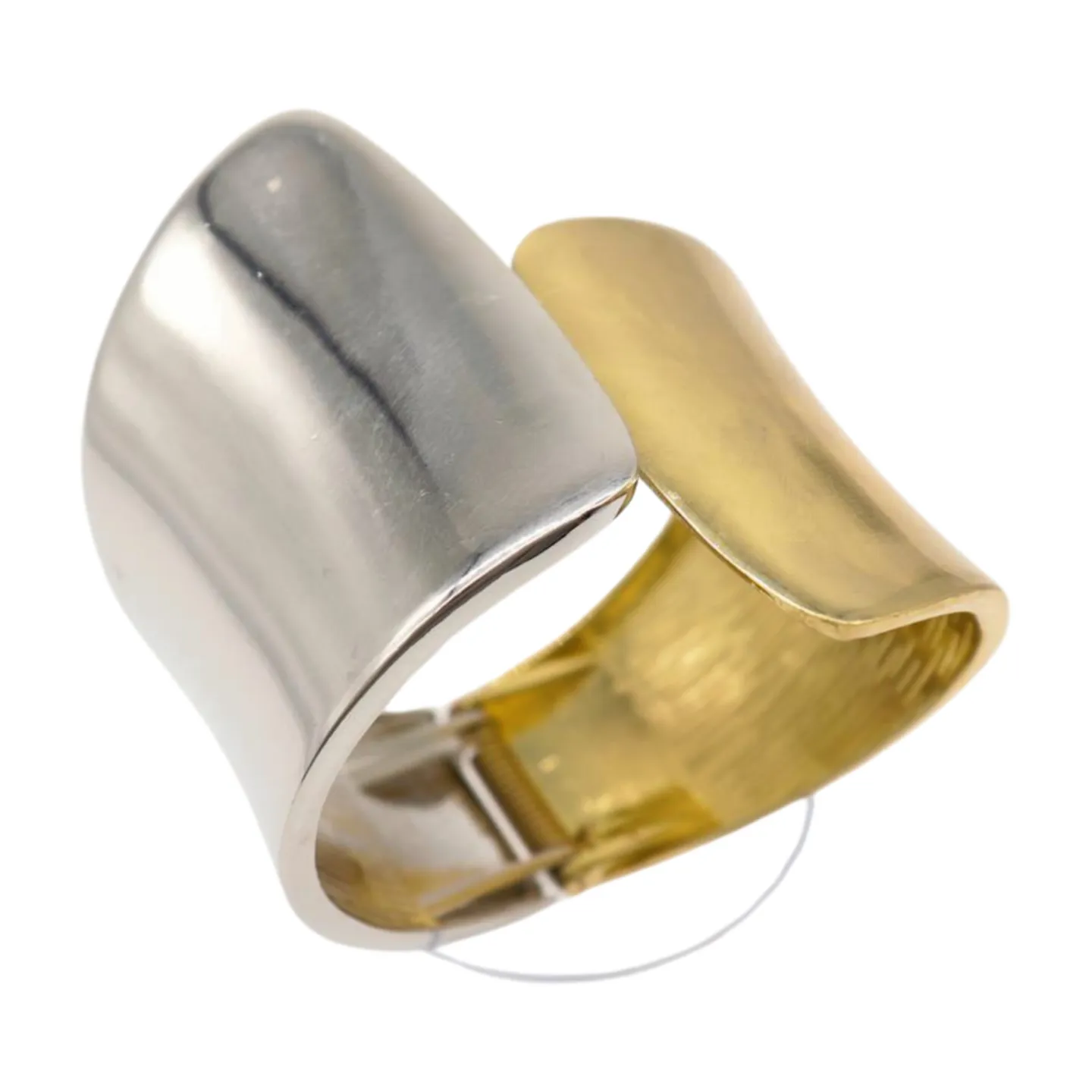 New Women Silver Gold Mix Color Wide Metal Cuff Bracelet Fashion Jewelry Statement